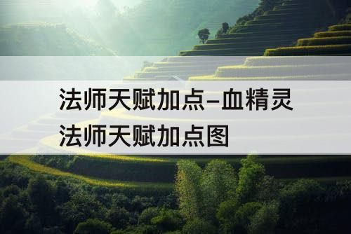 法师天赋加点-血精灵法师天赋加点图