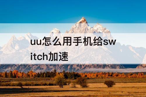 uu怎么用手机给switch加速