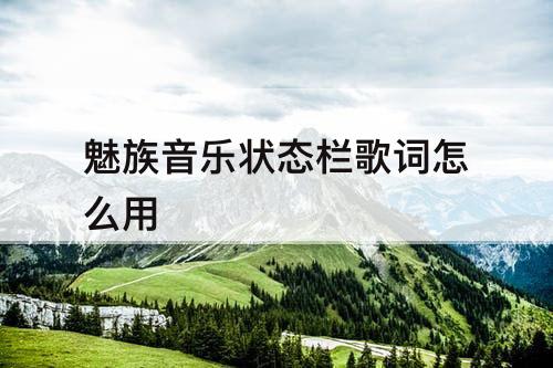 魅族音乐状态栏歌词怎么用