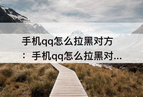 手机qq怎么拉黑对方：手机qq怎么拉黑对方没法加