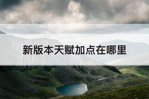 新版本天赋加点在哪里