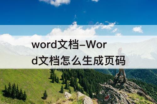 word文档-Word文档怎么生成页码