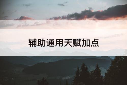 辅助通用天赋加点