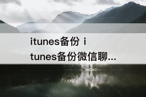 itunes备份 itunes备份微信聊天记录和微信备份有区别吗