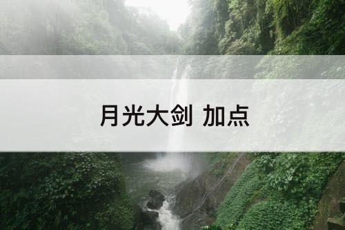 月光大剑 加点