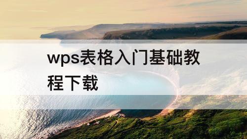 wps表格入门基础教程下载
