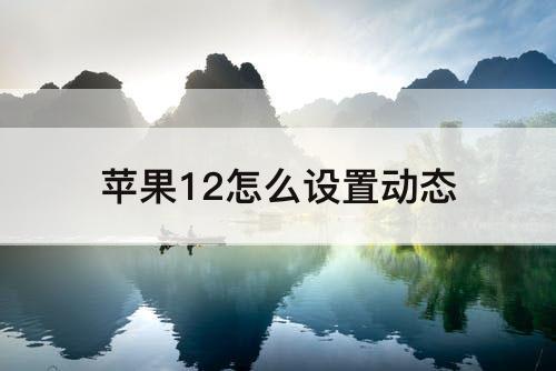 苹果12怎么设置动态
