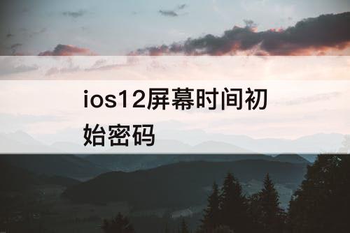 ios12屏幕时间初始密码