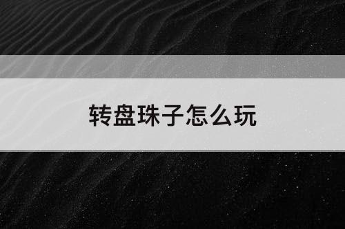 转盘珠子怎么玩