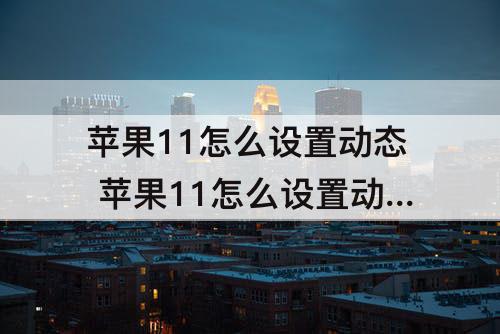 苹果11怎么设置动态 苹果11怎么设置动态锁屏