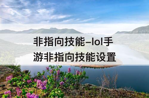 非指向技能-lol手游非指向技能设置
