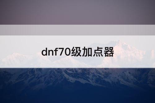 dnf70级加点器