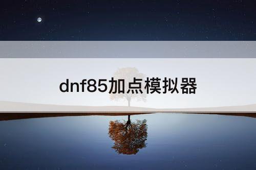 dnf85加点模拟器