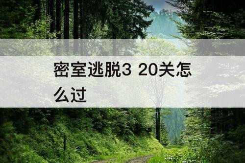 密室逃脱3 20关怎么过