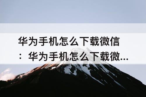 华为手机怎么下载微信：华为手机怎么下载微信运动