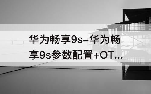 华为畅享9s-华为畅享9s参数配置+OTG