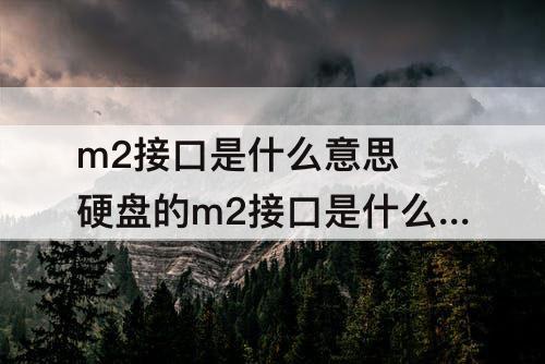 m2接口是什么意思 硬盘的m2接口是什么意思