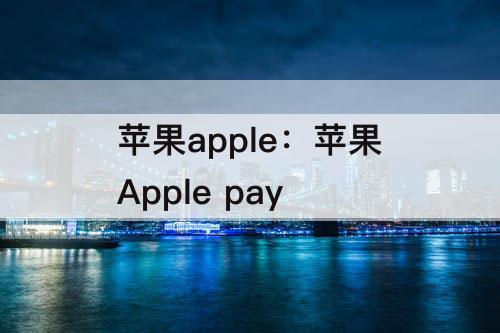 苹果apple：苹果Apple pay