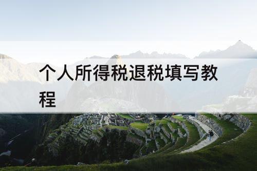 个人所得税退税填写教程