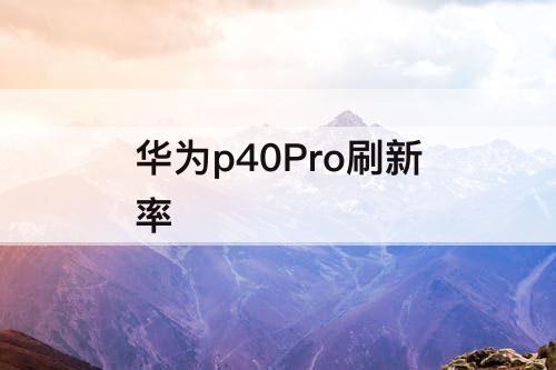华为p40Pro刷新率