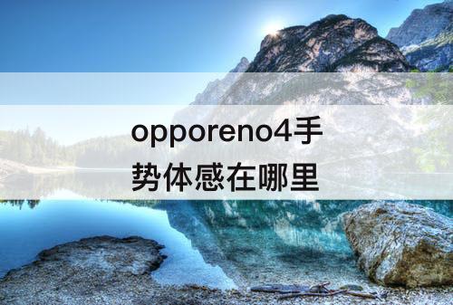 opporeno4手势体感在哪里