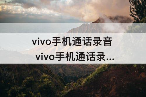 vivo手机通话录音 vivo手机通话录音怎么发微信