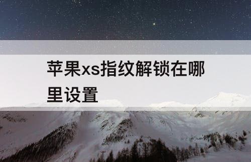 苹果xs指纹解锁在哪里设置