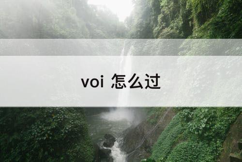 voi 怎么过