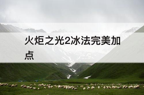 火炬之光2冰法完美加点
