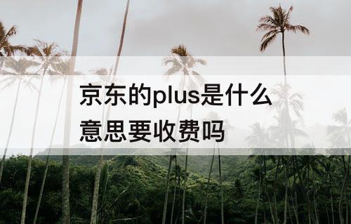 京东的plus是什么意思要收费吗