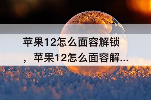 苹果12怎么面容解锁，苹果12怎么面容解锁突然就不能用了