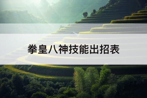 拳皇八神技能出招表