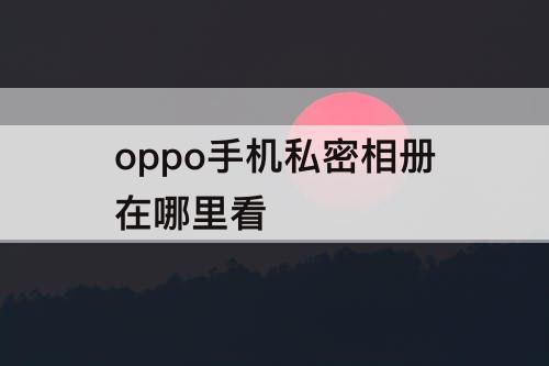 oppo手机私密相册在哪里看