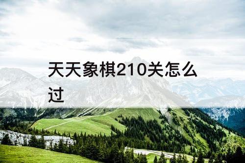 天天象棋210关怎么过