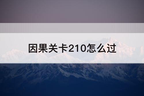 因果关卡210怎么过