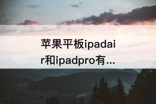 苹果平板ipadair和ipadpro有什么区别