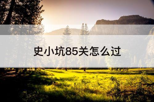史小坑85关怎么过