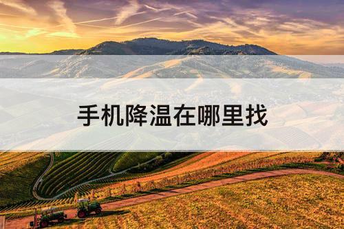 手机降温在哪里找