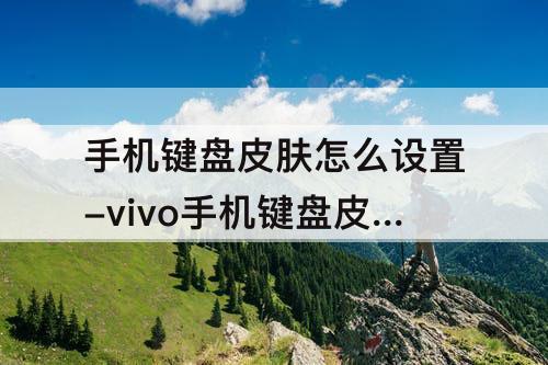 手机键盘皮肤怎么设置-vivo手机键盘皮肤怎么设置