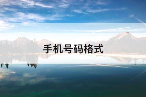 手机号码格式