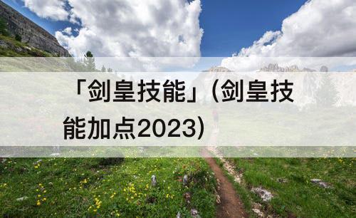 「剑皇技能」(剑皇技能加点2023)