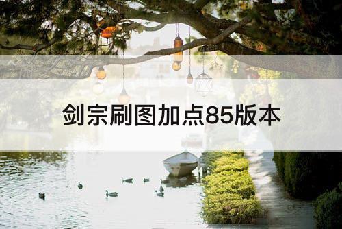 剑宗刷图加点85版本