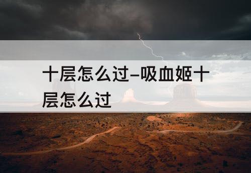 十层怎么过-吸血姬十层怎么过