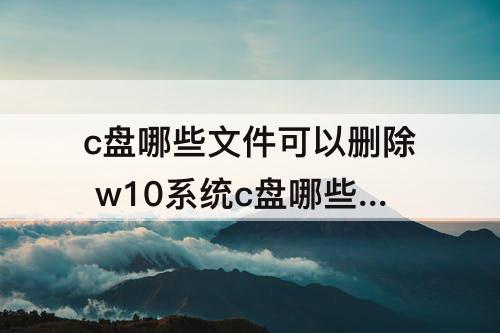 c盘哪些文件可以删除 w10系统c盘哪些文件可以删除