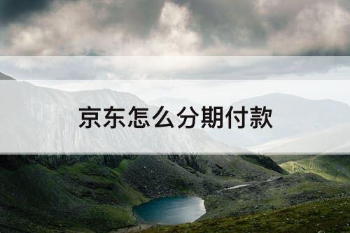 京东怎么分期付款
