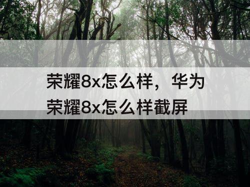 荣耀8x怎么样，华为荣耀8x怎么样截屏