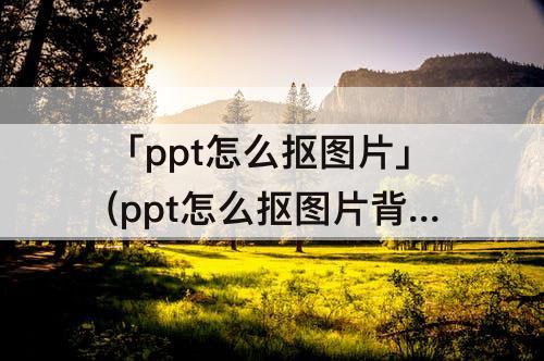 「ppt怎么抠图片」(ppt怎么抠图片背景)
