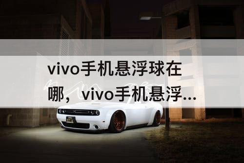 vivo手机悬浮球在哪，vivo手机悬浮球在哪里