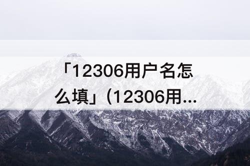 「12306用户名怎么填」(12306用户名怎么填写格式才正确)