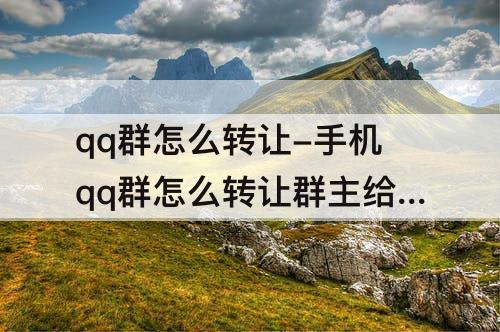 qq群怎么转让-手机qq群怎么转让群主给别人
